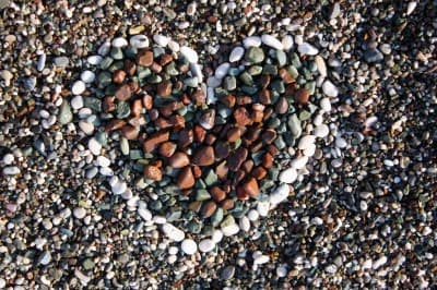 Photo of a heart made out of stones